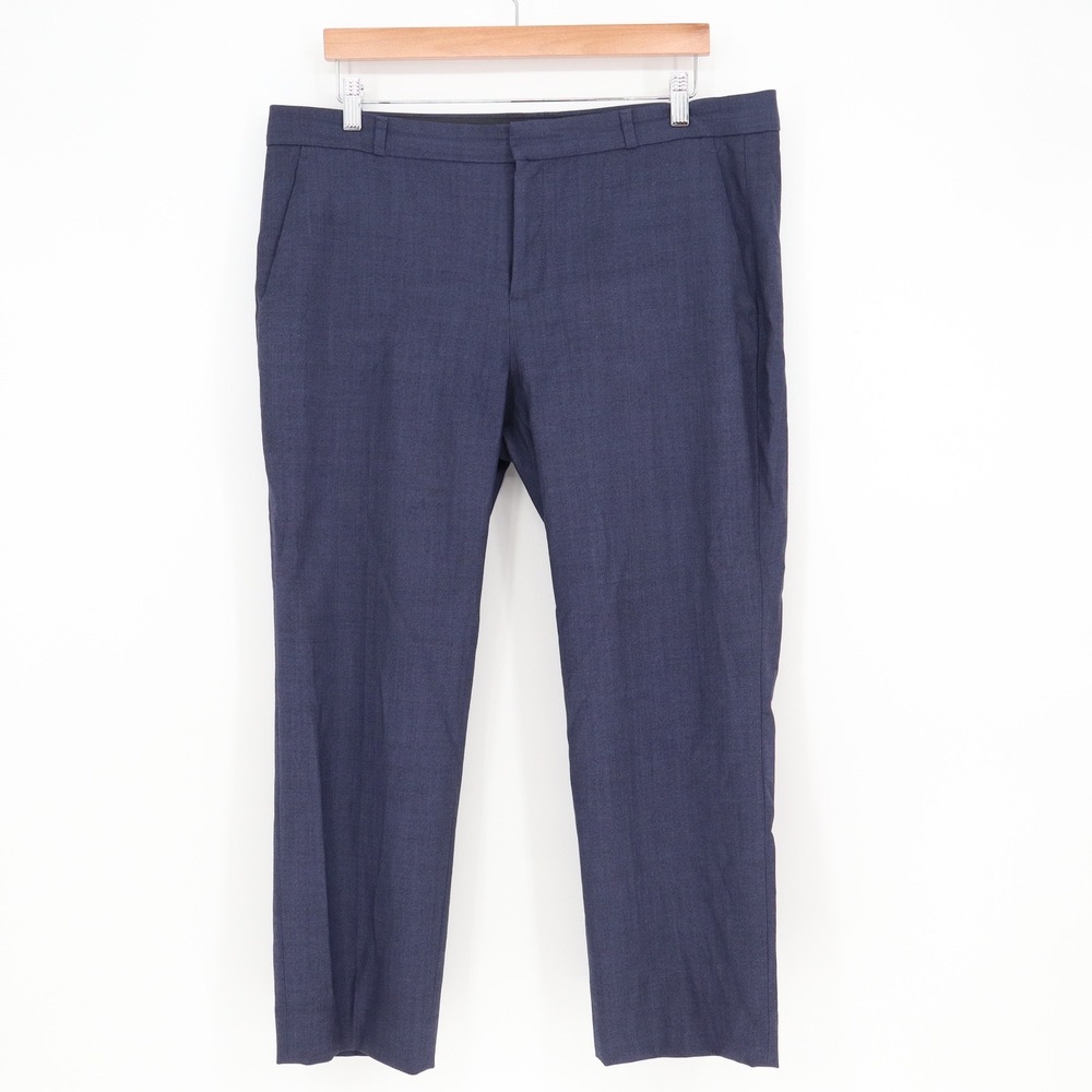 Banana Republic Wool Pants Womens 14 Dress Navy Blue Stretch Excellent